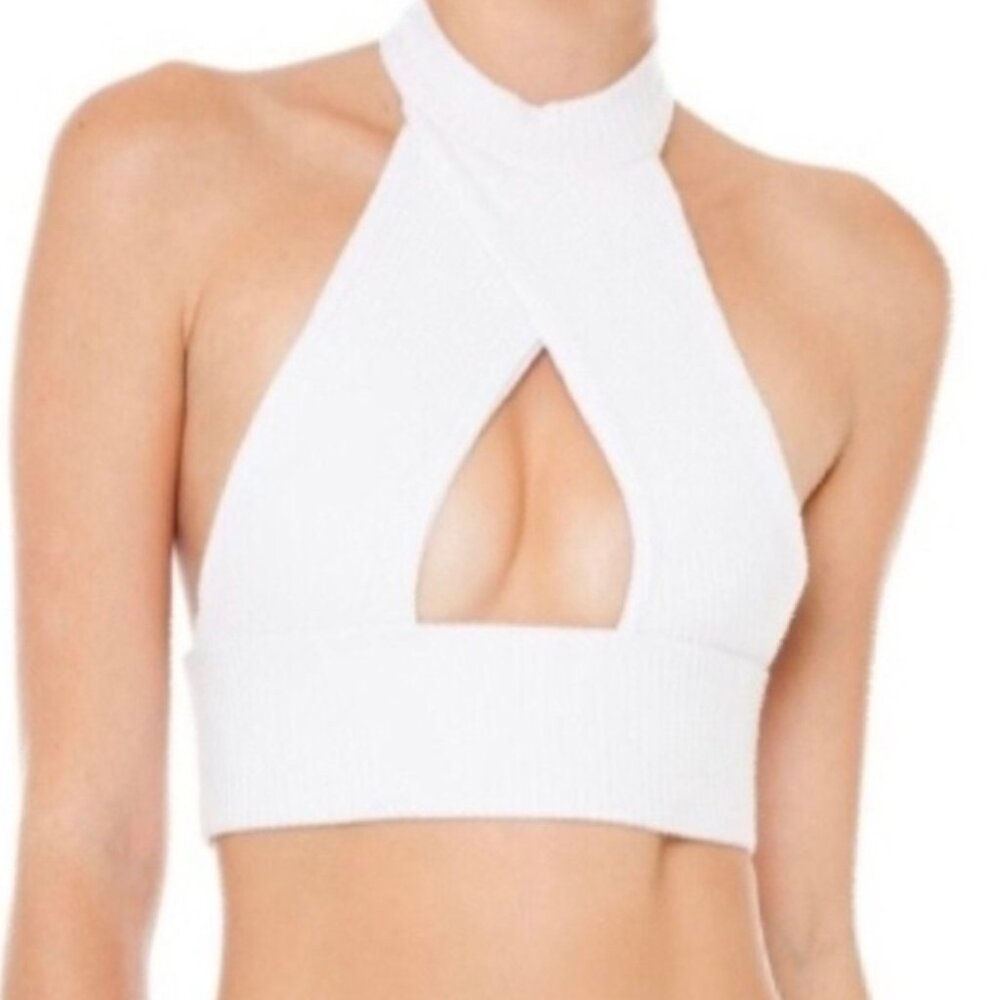Are You Am I Raica Halter Top White S NWT